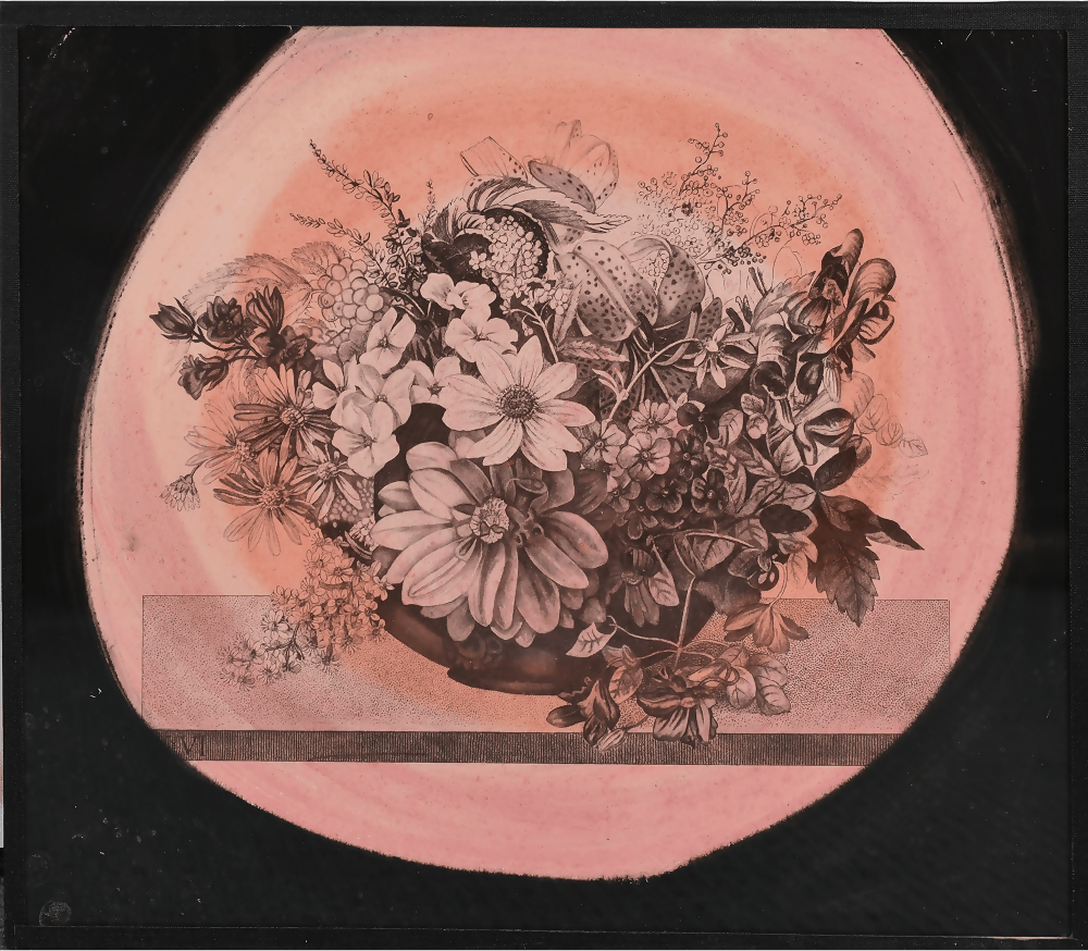 Decorative circular design with floral elements on a pink background,available to buy from the-salon.com. SALON curates the finest unique handmade pieces from the interior industry's best makers and brands. Shop luxury furniture, lighting, rugs, art, antiques and vintage pieces and accessories from SALON interior designed rooms. 