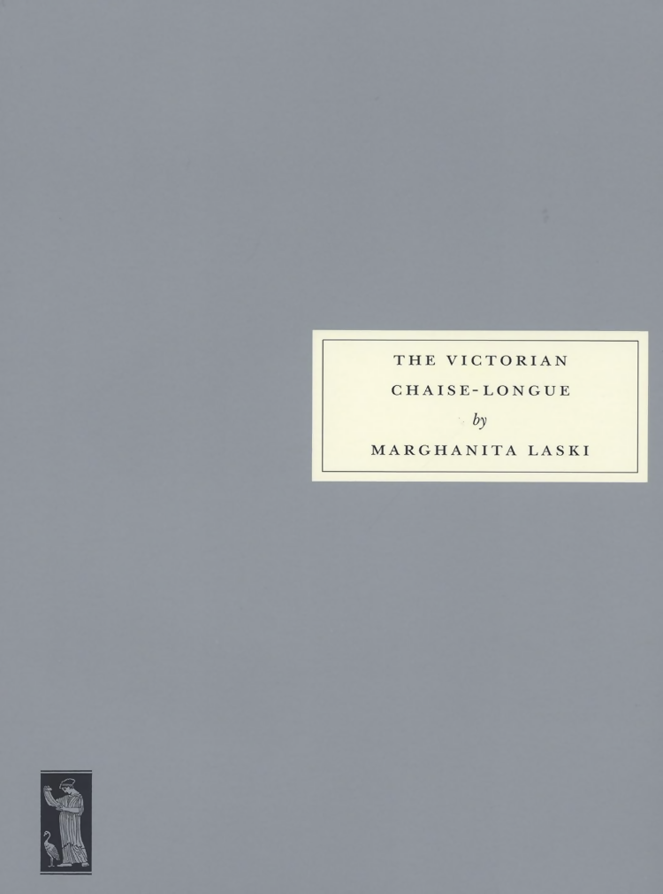 Book cover of 'The Victorian Chaise-Longue' by Marghanita Laski on a gray background, available  to buy on the-salon.com. SALON curates the finest , unique, handmade pieces from the interior industry's best makers and brands. Shop luxury furniture, lighting, rugs, art, antiques and vintage pieces and accessories from SALON interior designed rooms.