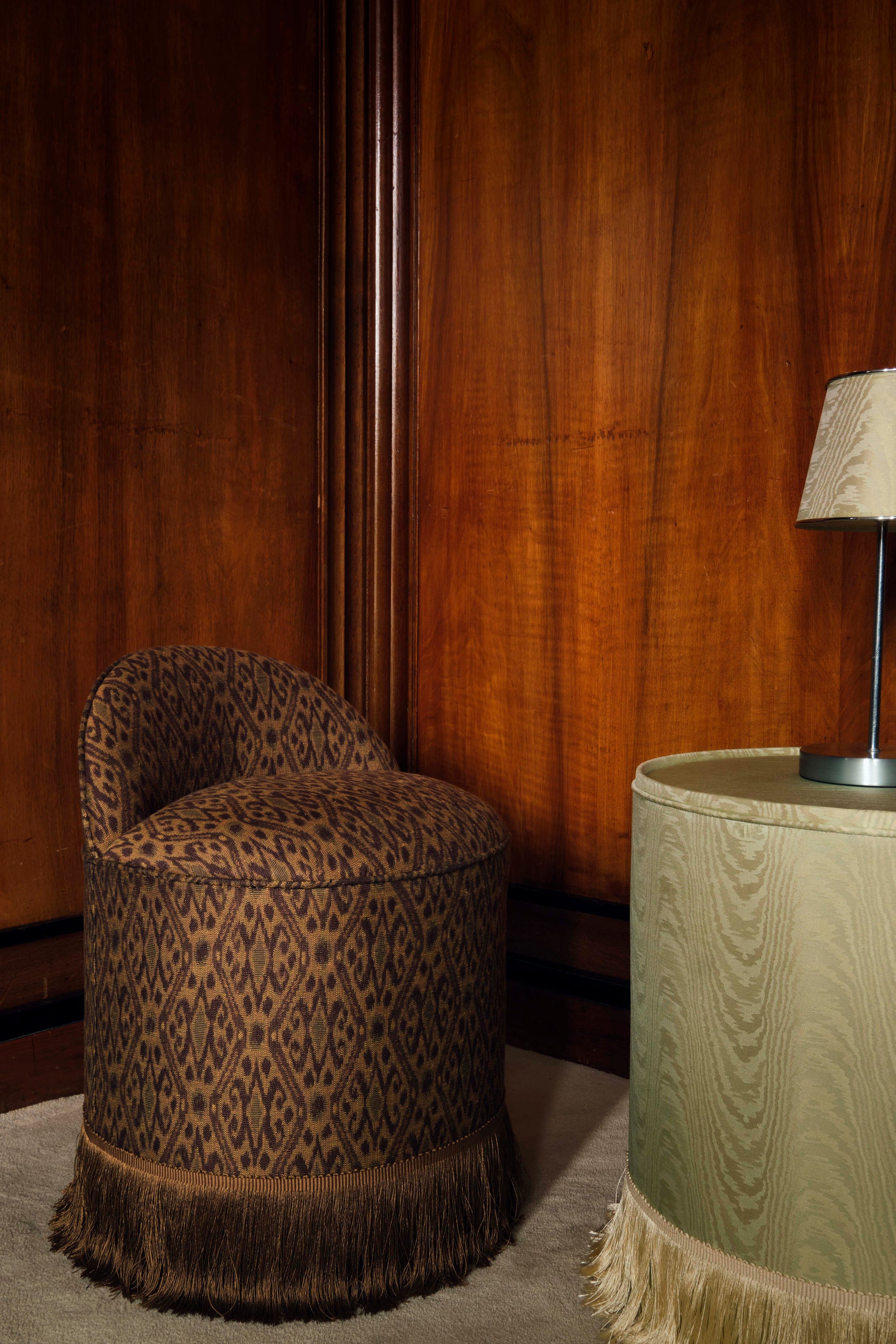 INFERI STOOL IN WOVEN IKAT BY CC MOULTON