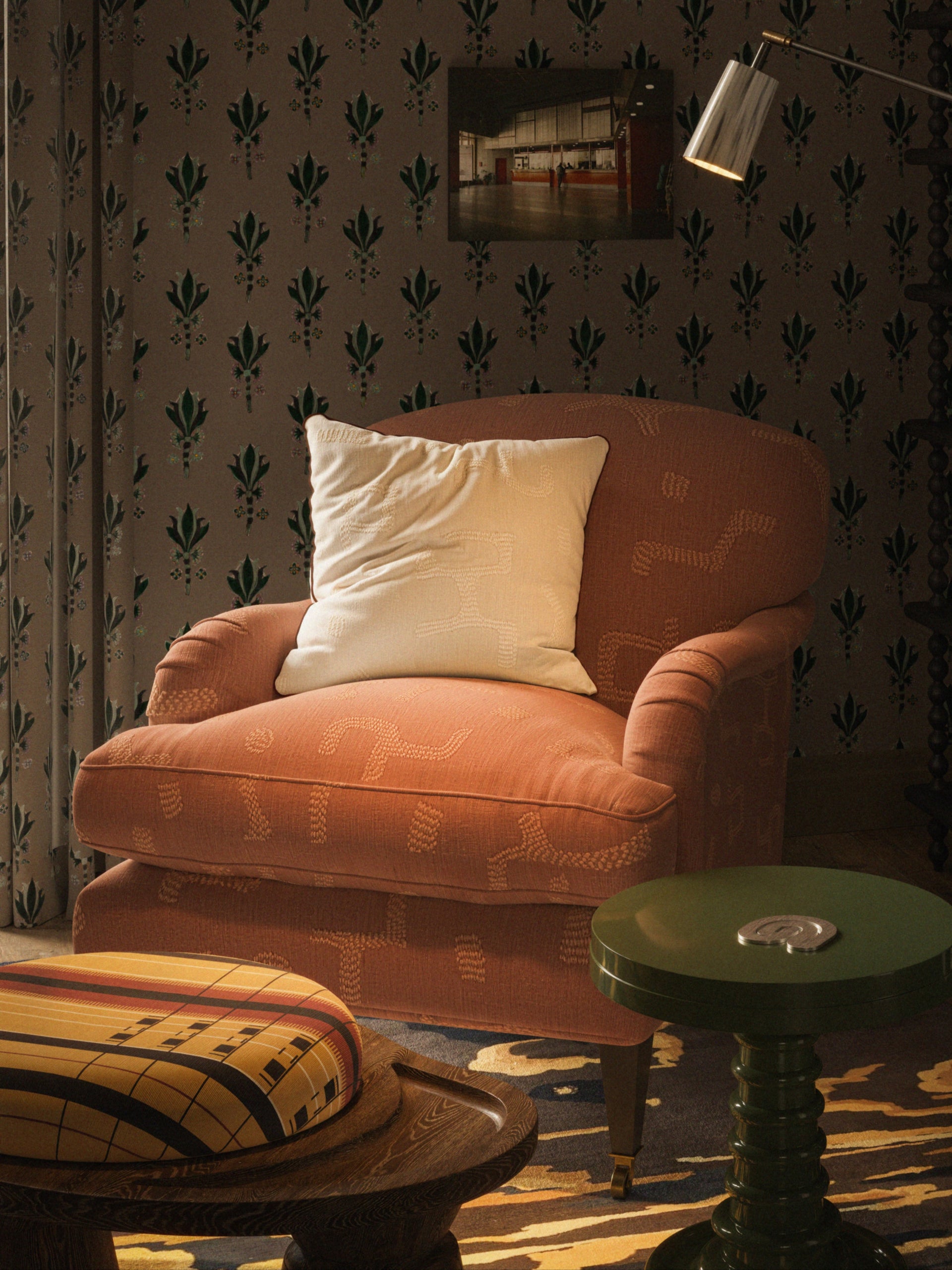 SOFIA ARMCHAIR, RAPHIA, TOBACCO BY CERAUDO