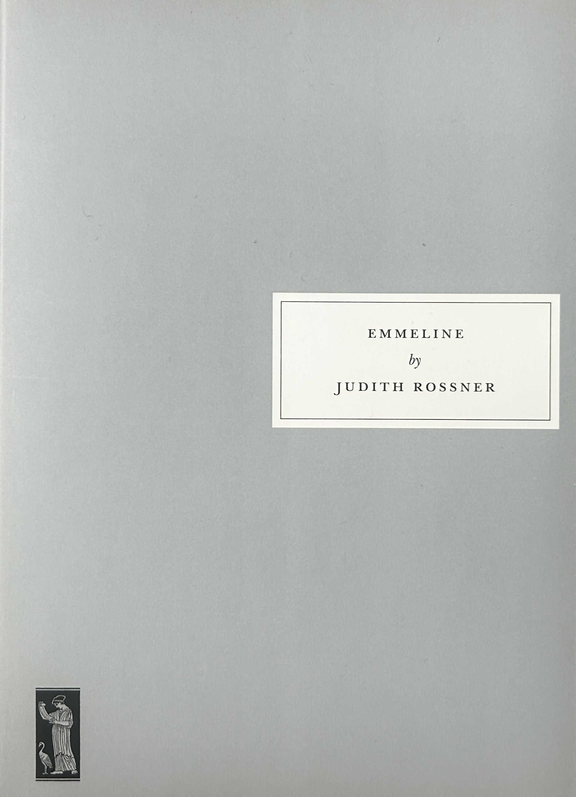 Book cover of 'Emmeline' by Judith Rossner on a gray background, available  to buy on the-salon.com. SALON curates the finest , unique, handmade pieces from the interior industry's best makers and brands. Shop luxury furniture, lighting, rugs, art, antiques and vintage pieces and accessories from SALON interior designed rooms.