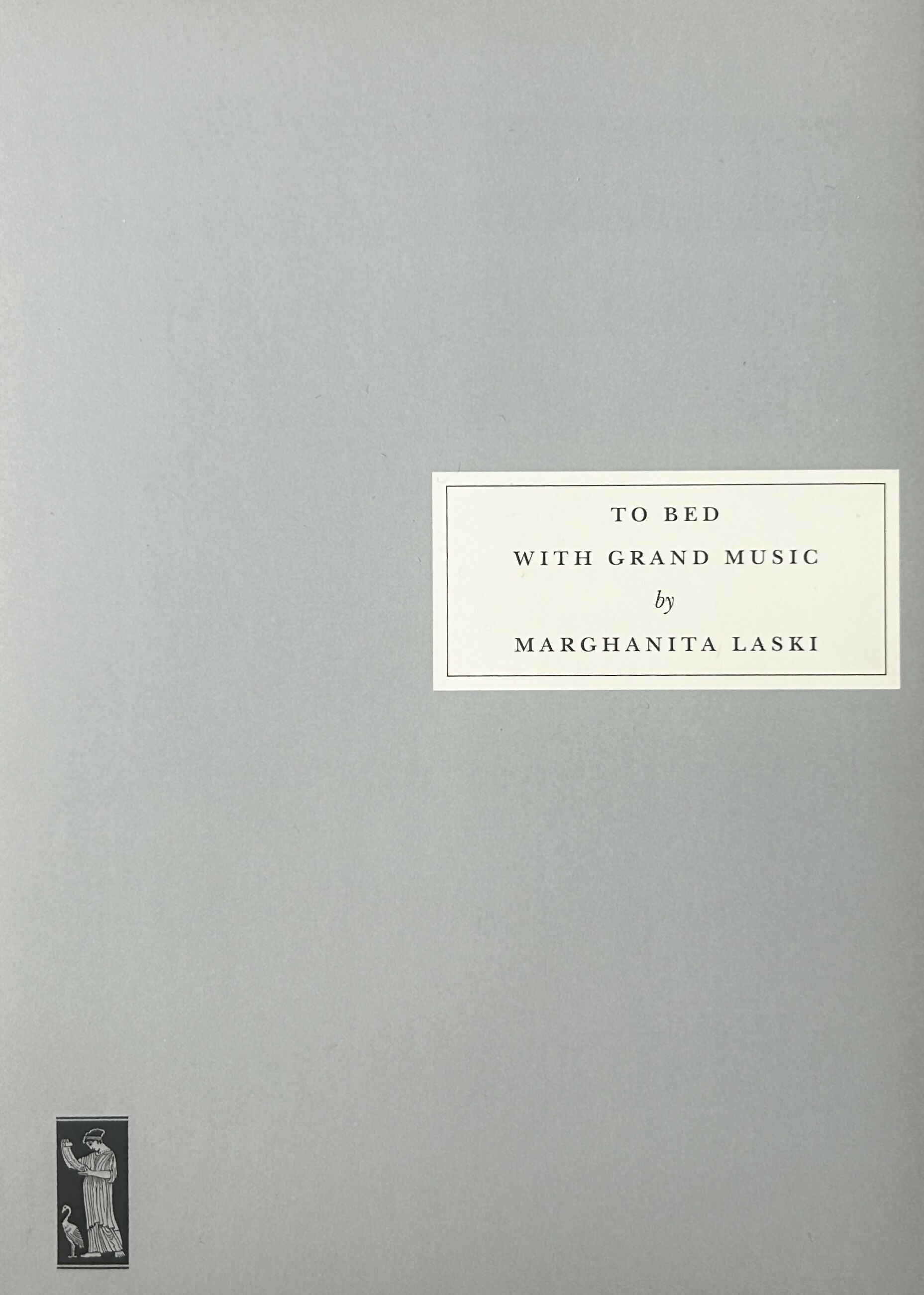Book cover with text 'To Bed with Grand Music by Marghanita Laski' on a gray background, available to buy on the-salon.com. SALON curates the finest , unique, handmade pieces from the interior industry's best makers and brands. Shop luxury furniture, lighting, rugs, art, antiques and vintage pieces and accessories from SALON interior designed rooms.